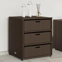 Opbevaringsskab til haven 55x59x69 cm polyrattan brun