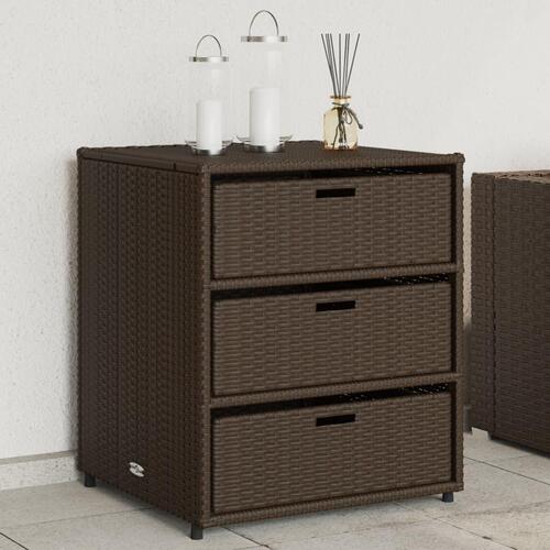 Opbevaringsskab til haven 55x59x69 cm polyrattan brun