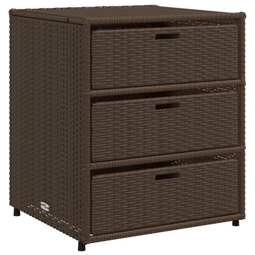 Opbevaringsskab til haven 55x59x69 cm polyrattan brun