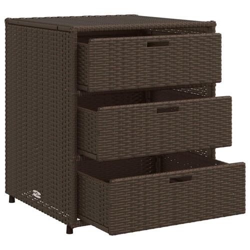 Opbevaringsskab til haven 55x59x69 cm polyrattan brun