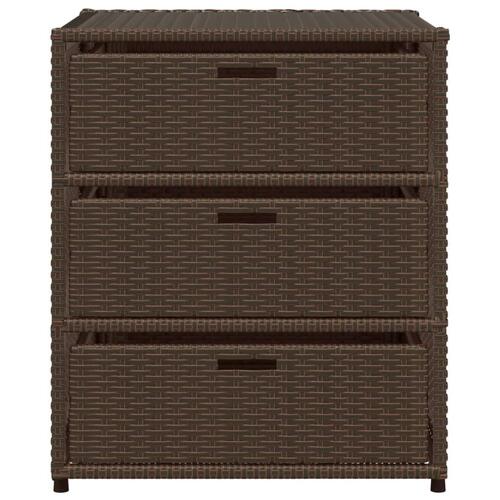 Opbevaringsskab til haven 55x59x69 cm polyrattan brun