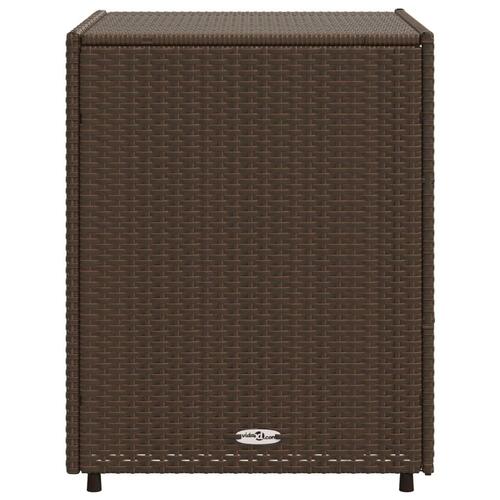 Opbevaringsskab til haven 55x59x69 cm polyrattan brun