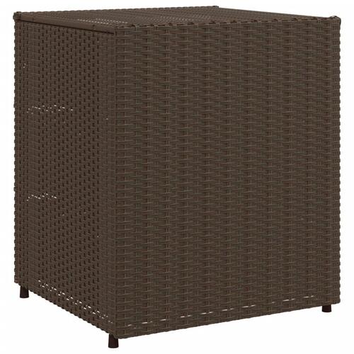 Opbevaringsskab til haven 55x59x69 cm polyrattan brun