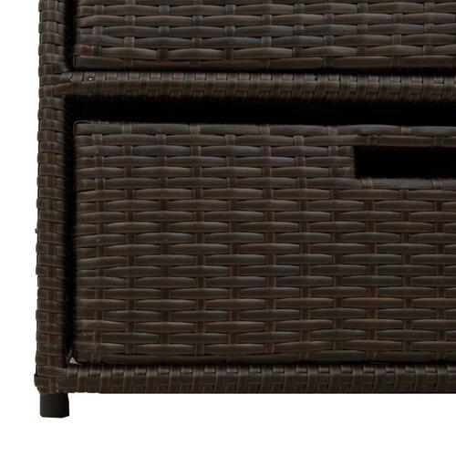 Opbevaringsskab til haven 55x59x69 cm polyrattan brun