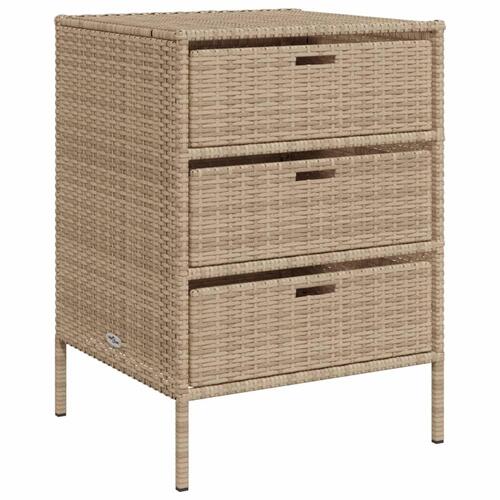 Opbevaringsskab til haven 55x59x80 cm polyrattan beige