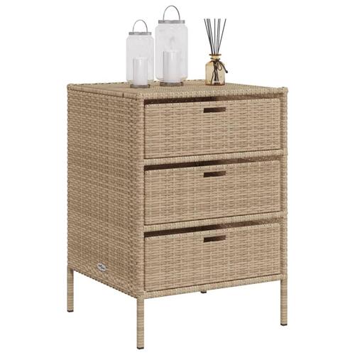 Opbevaringsskab til haven 55x59x80 cm polyrattan beige