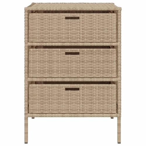 Opbevaringsskab til haven 55x59x80 cm polyrattan beige