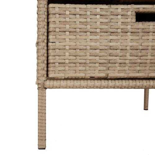 Opbevaringsskab til haven 55x59x80 cm polyrattan beige