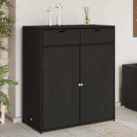 Opbevaringsskab til haven 105x55x113 cm polyrattan sort