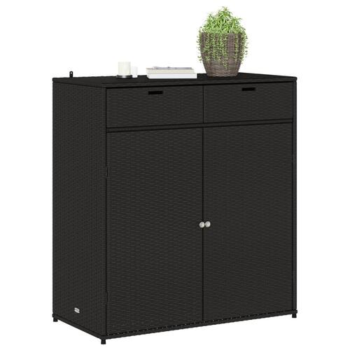 Opbevaringsskab til haven 105x55x113 cm polyrattan sort