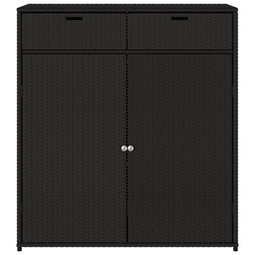 Opbevaringsskab til haven 105x55x113 cm polyrattan sort