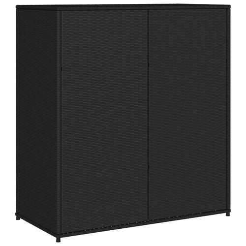 Opbevaringsskab til haven 105x55x113 cm polyrattan sort
