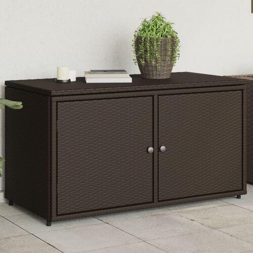 Opbevaringsskab til haven 110x55x60,5 cm polyrattan brun
