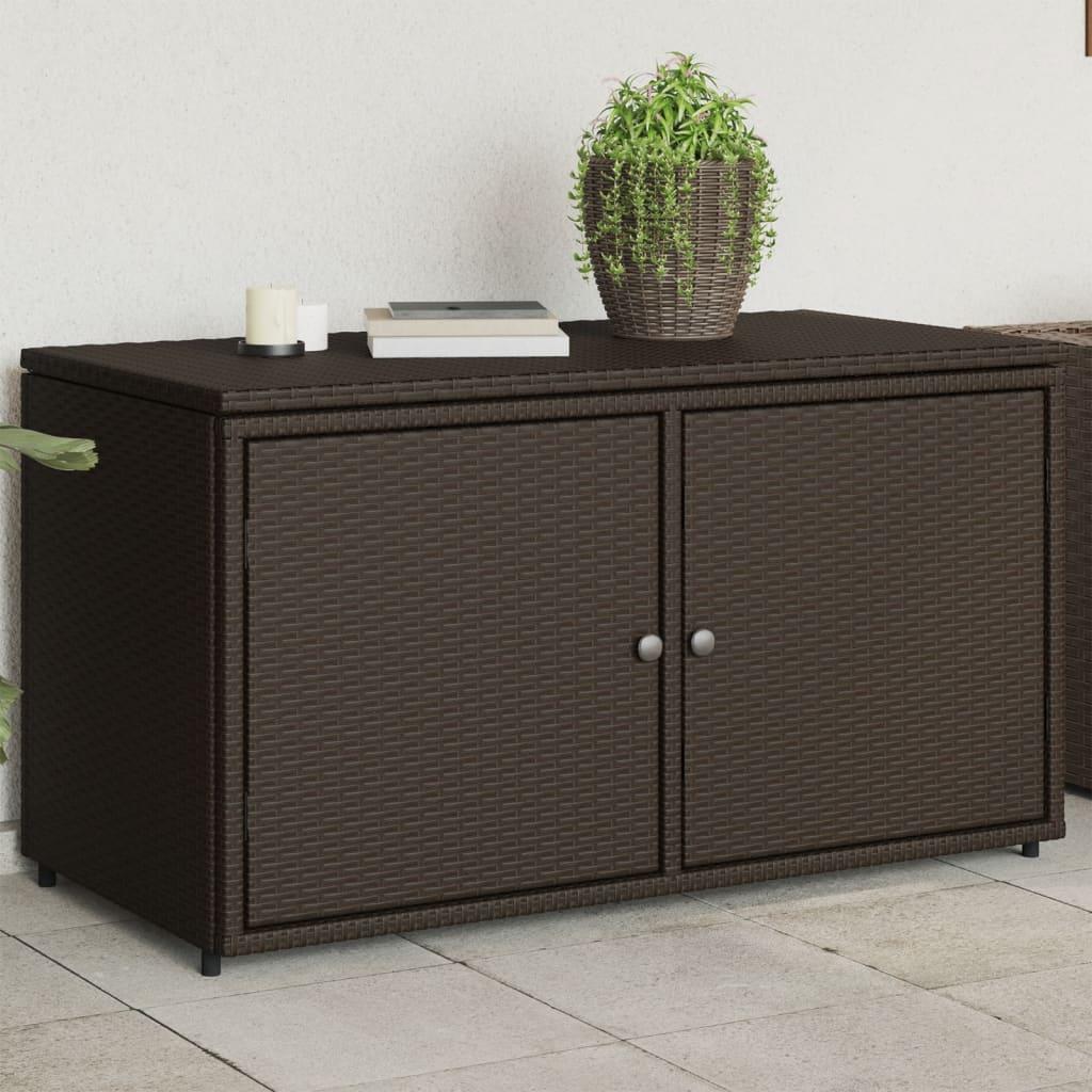 Opbevaringsskab til haven 110x55x60,5 cm polyrattan brun