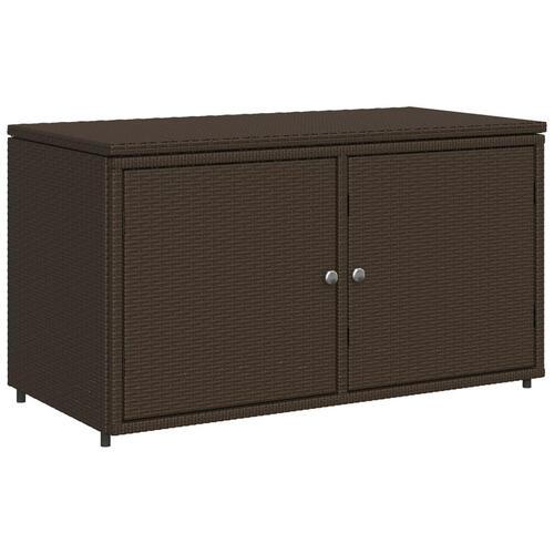 Opbevaringsskab til haven 110x55x60,5 cm polyrattan brun