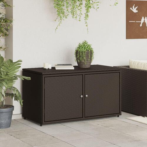 Opbevaringsskab til haven 110x55x60,5 cm polyrattan brun
