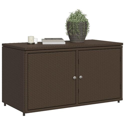 Opbevaringsskab til haven 110x55x60,5 cm polyrattan brun