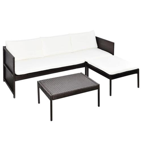 Udendørs sofasæt polyrattan brun