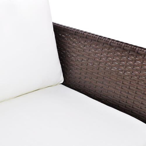 Udendørs sofasæt polyrattan brun