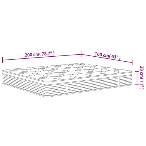 Springmadras pocket-fjedre medium 160x200 cm Super Kingsize