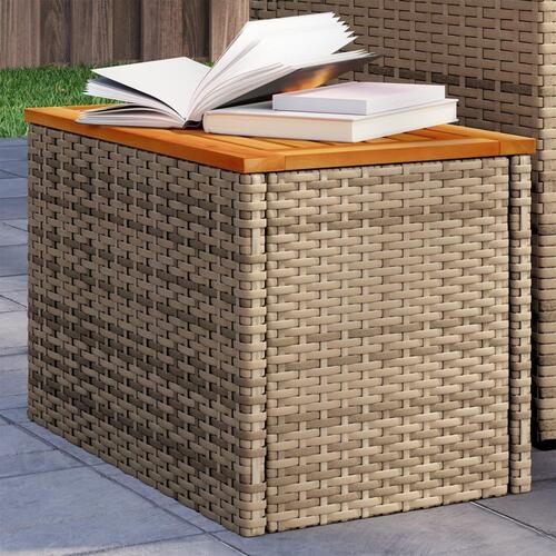 Haveborde 2 stk. 55x34x37 cm polyrattan og massivt træ beige