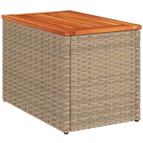 Haveborde 2 stk. 55x34x37 cm polyrattan og massivt træ beige