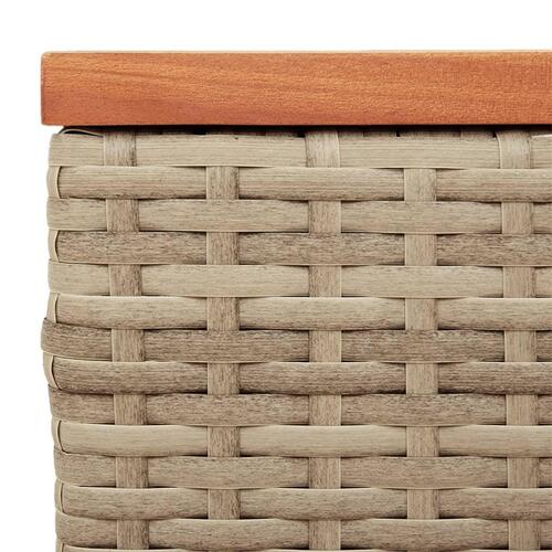 Haveborde 2 stk. 55x34x37 cm polyrattan og massivt træ beige