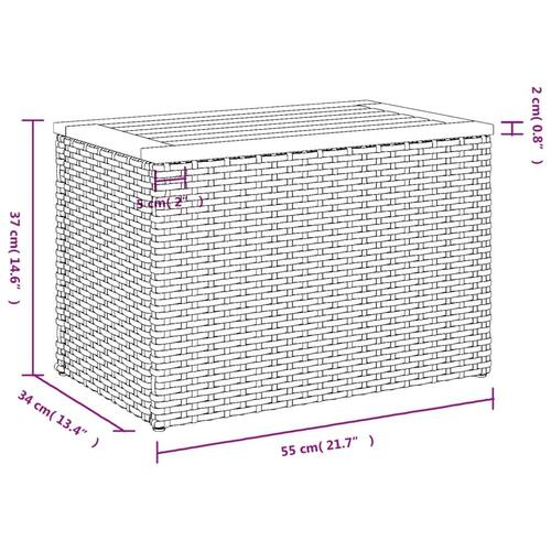 Haveborde 2 stk. 55x34x37 cm polyrattan og massivt træ beige