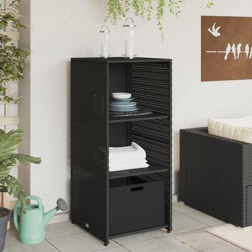Opbevaringsskab til haven 50x55x115 cm polyrattan sort