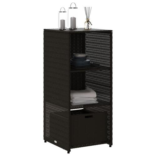Opbevaringsskab til haven 50x55x115 cm polyrattan sort