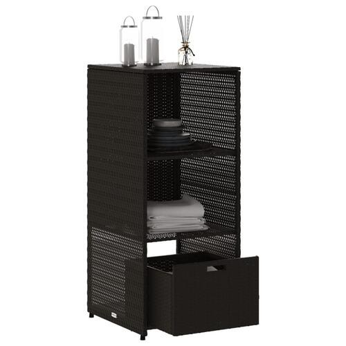 Opbevaringsskab til haven 50x55x115 cm polyrattan sort
