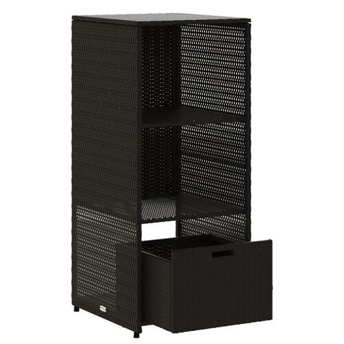 Opbevaringsskab til haven 50x55x115 cm polyrattan sort