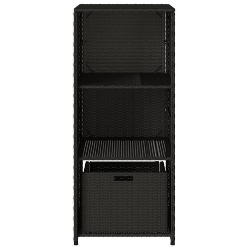 Opbevaringsskab til haven 50x55x115 cm polyrattan sort