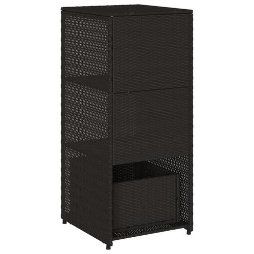 Opbevaringsskab til haven 50x55x115 cm polyrattan sort