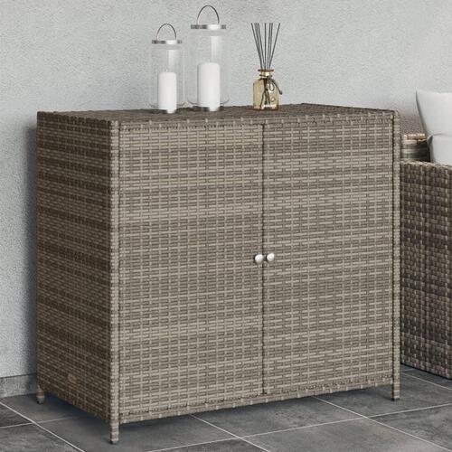 Opbevaringsskab til haven 83x45x76 cm polyrattan grå