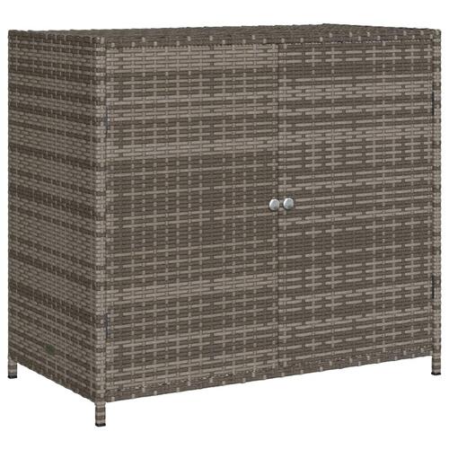 Opbevaringsskab til haven 83x45x76 cm polyrattan grå