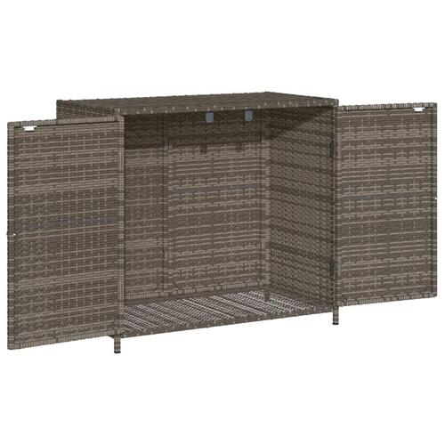Opbevaringsskab til haven 83x45x76 cm polyrattan grå