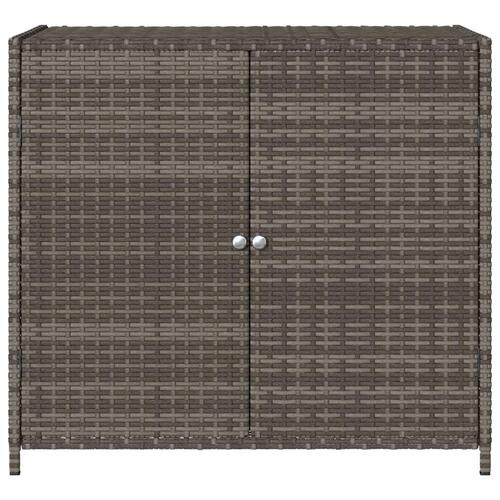 Opbevaringsskab til haven 83x45x76 cm polyrattan grå