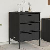 Opbevaringsskab til haven 55x59x80 cm polyrattan sort