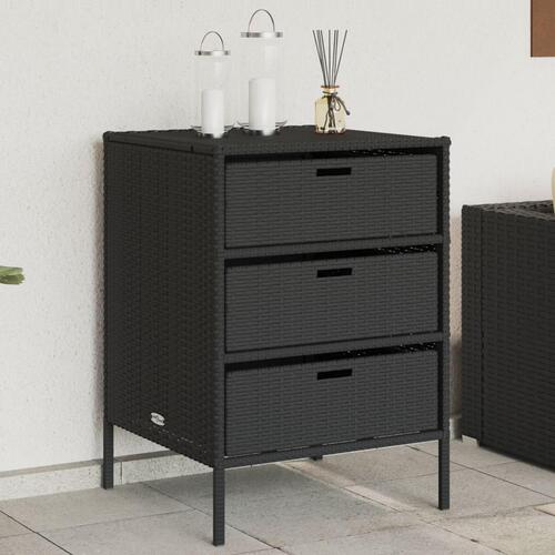 Opbevaringsskab til haven 55x59x80 cm polyrattan sort