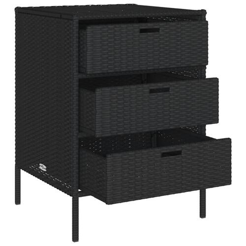Opbevaringsskab til haven 55x59x80 cm polyrattan sort