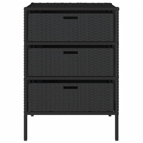 Opbevaringsskab til haven 55x59x80 cm polyrattan sort