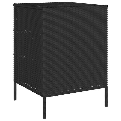 Opbevaringsskab til haven 55x59x80 cm polyrattan sort