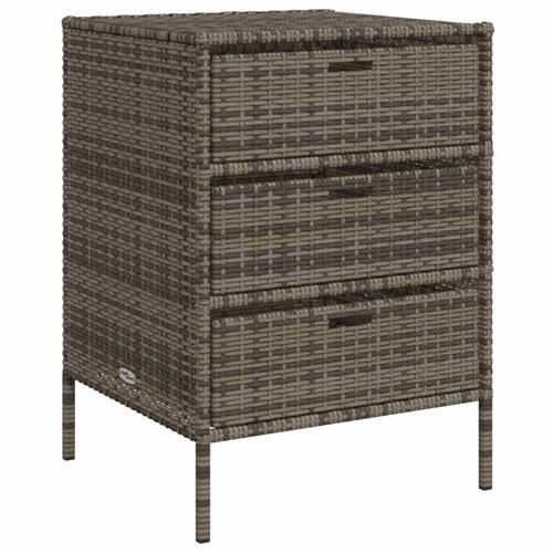 Opbevaringsskab til haven 55x59x80 cm polyrattan grå