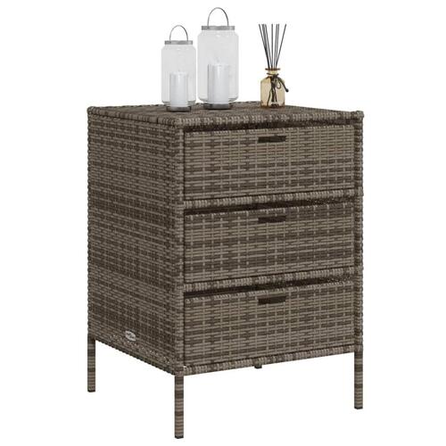 Opbevaringsskab til haven 55x59x80 cm polyrattan grå