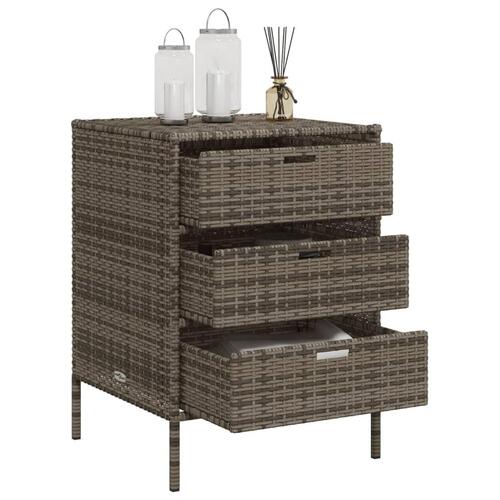 Opbevaringsskab til haven 55x59x80 cm polyrattan grå