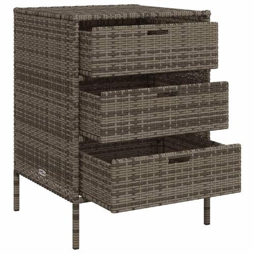 Opbevaringsskab til haven 55x59x80 cm polyrattan grå