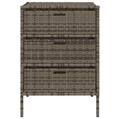 Opbevaringsskab til haven 55x59x80 cm polyrattan grå