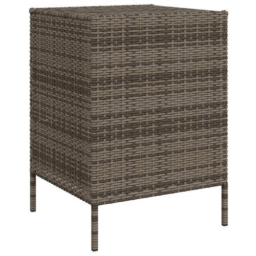 Opbevaringsskab til haven 55x59x80 cm polyrattan grå