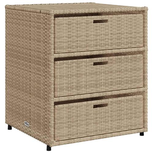 Opbevaringsskab til haven 55x59x69 cm polyrattan beige
